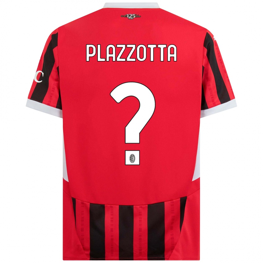 ילדים Filippo Plazzotta #0 אדום שחור ג'רזי ביתית 2024/25 חולצה קצרה