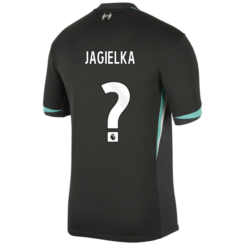 ילדים Zac Jagielka #0 שחור אנתרציט לבן הרחק ג'רזי 2024/25 חולצה קצרה