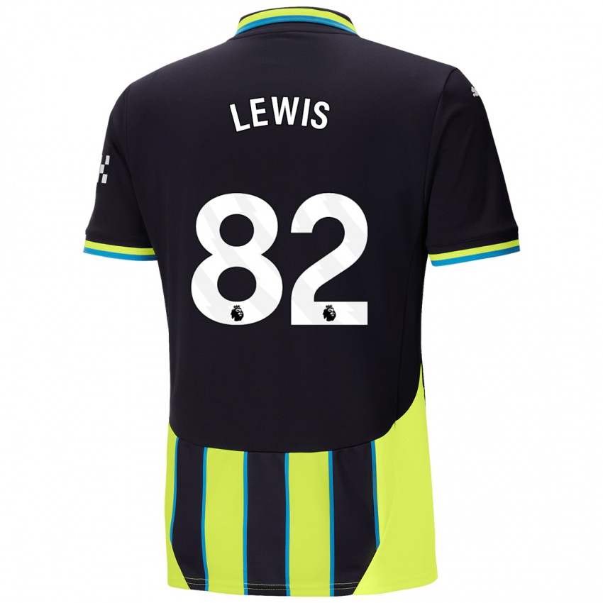 ילדים Rico Lewis #82 כחול צהוב הרחק ג'רזי 2024/25 חולצה קצרה