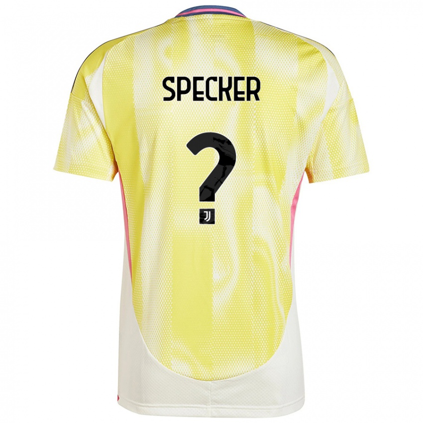 ילדים Stefano Specker #0 צהוב סולארי הרחק ג'רזי 2024/25 חולצה קצרה