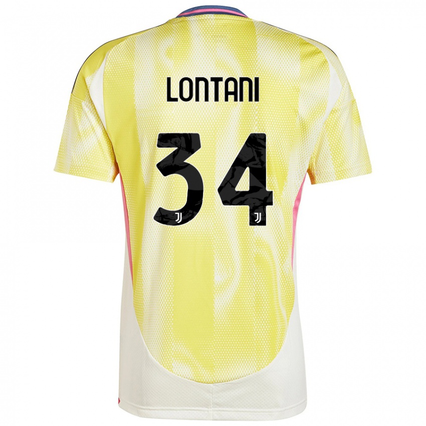 ילדים Matteo Lontani #34 צהוב סולארי הרחק ג'רזי 2024/25 חולצה קצרה