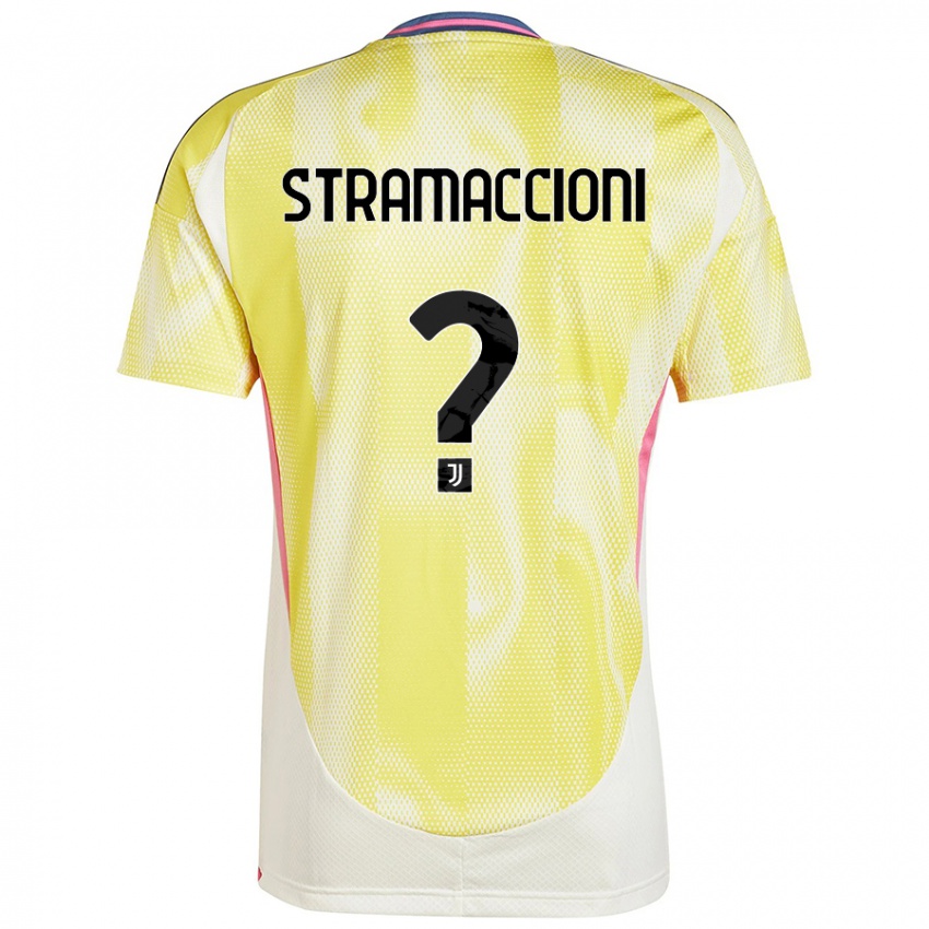 ילדים Diego Stramaccioni #0 צהוב סולארי הרחק ג'רזי 2024/25 חולצה קצרה