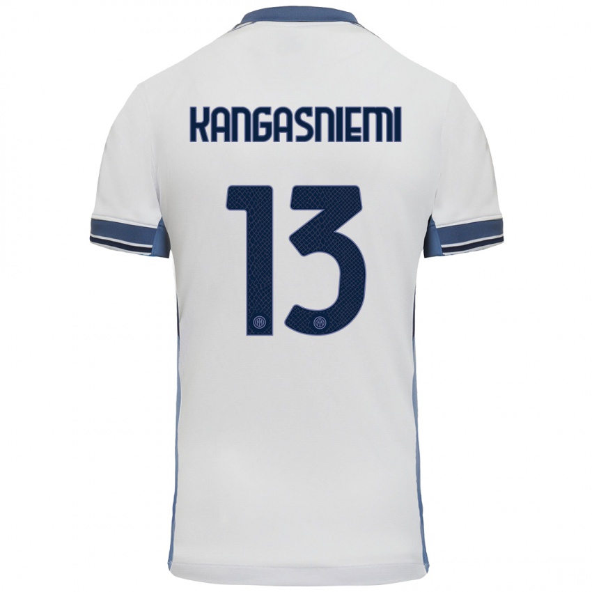 ילדים Ilari Kangasniemi #13 לבן אפור הרחק ג'רזי 2024/25 חולצה קצרה