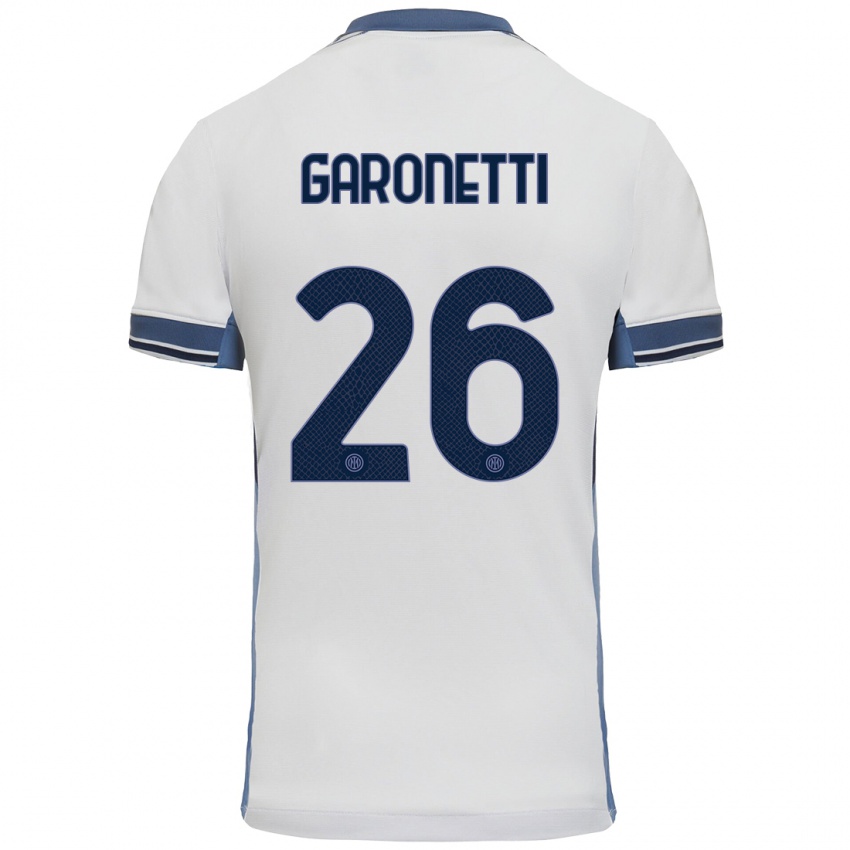 ילדים Gabriele Garonetti #26 לבן אפור הרחק ג'רזי 2024/25 חולצה קצרה