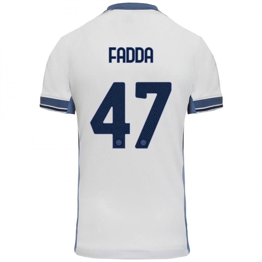 ילדים Paola Fadda #47 לבן אפור הרחק ג'רזי 2024/25 חולצה קצרה