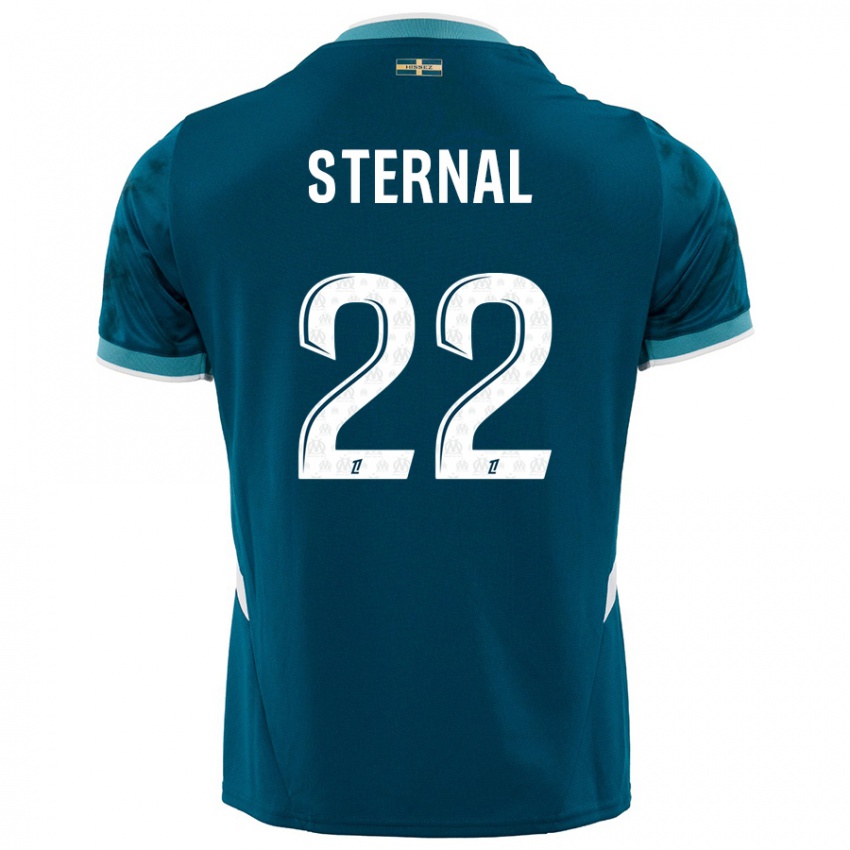 ילדים Enzo Sternal #22 כחול טורקיז הרחק ג'רזי 2024/25 חולצה קצרה