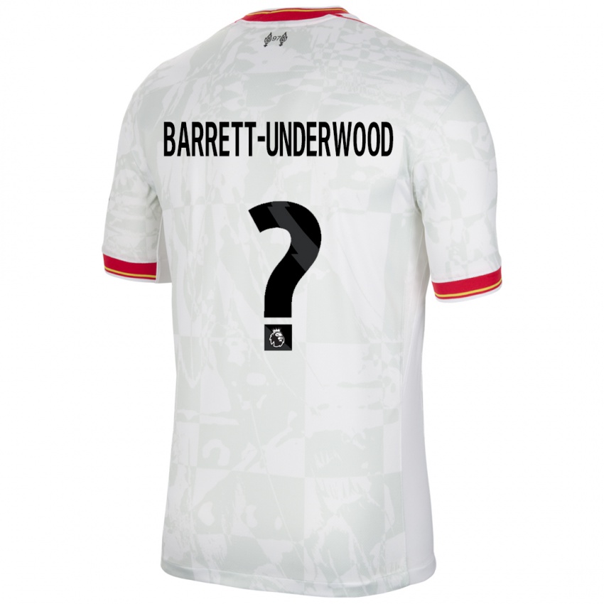 ילדים Keehan Barrett-Underwood #0 לבן אדום שחור ג'רזי קיט שלישי 2024/25 חולצה קצרה