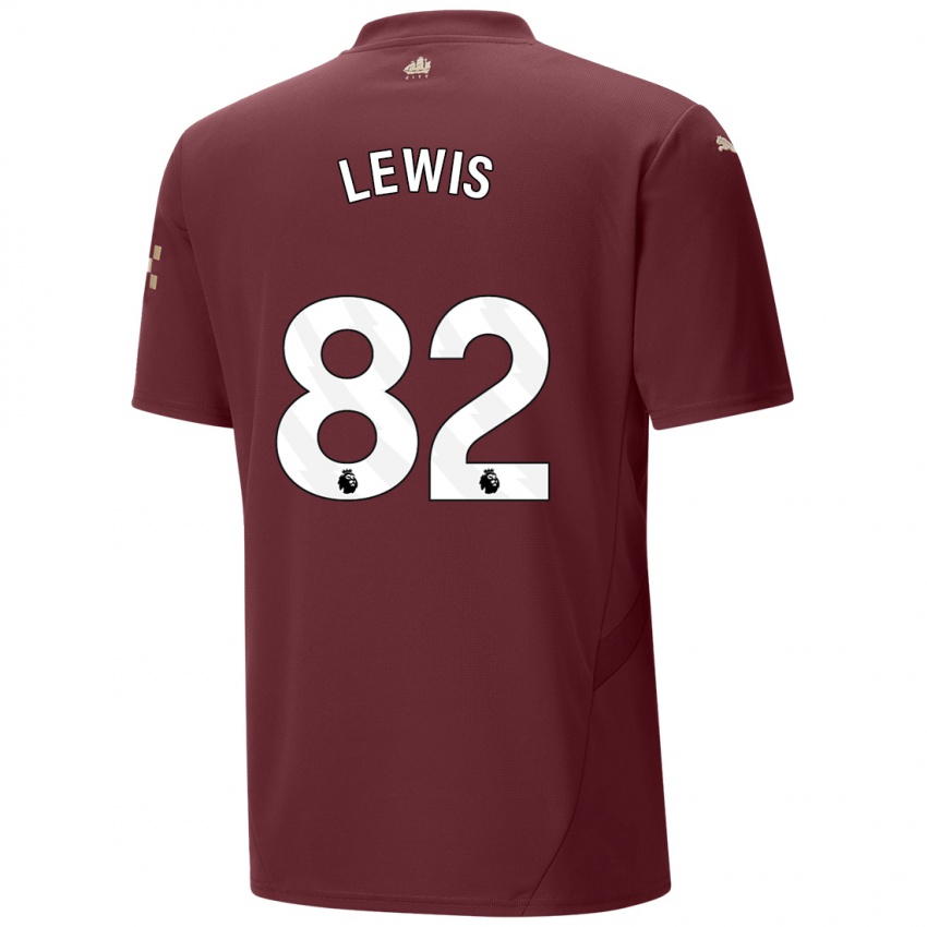 ילדים Rico Lewis #82 חוּם עֲרמוֹנִי ג'רזי קיט שלישי 2024/25 חולצה קצרה