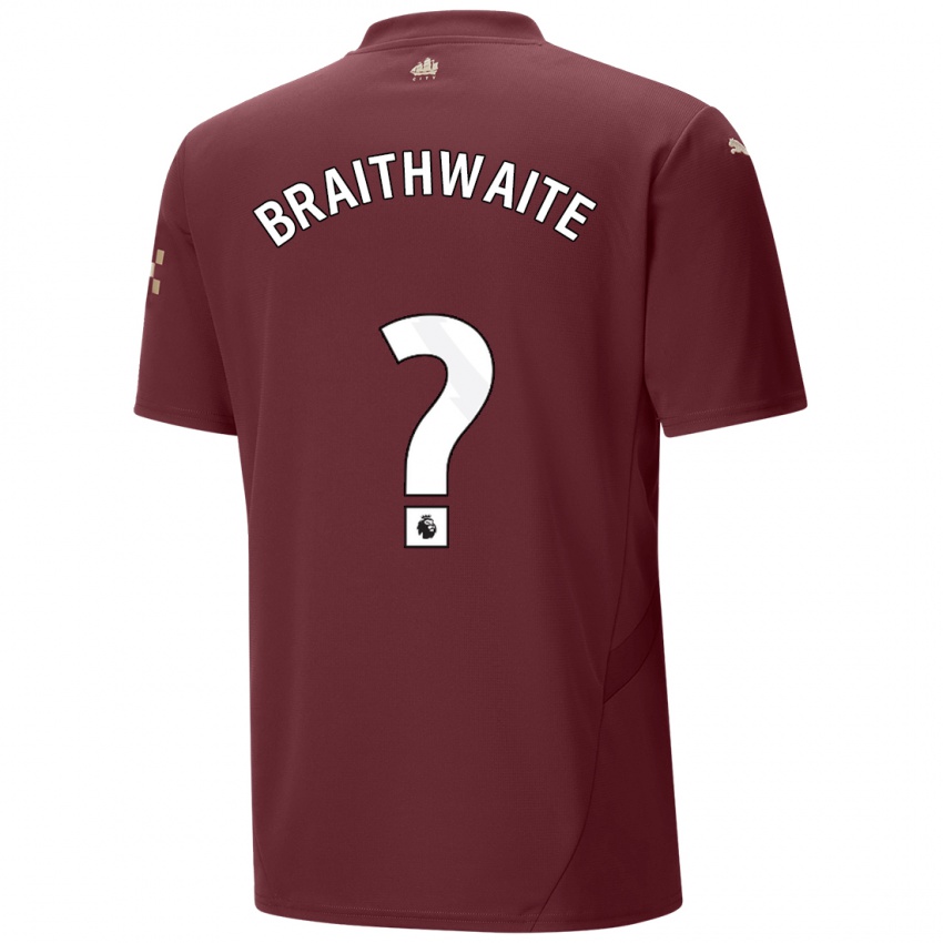 ילדים Kaden Braithwaite #0 חוּם עֲרמוֹנִי ג'רזי קיט שלישי 2024/25 חולצה קצרה