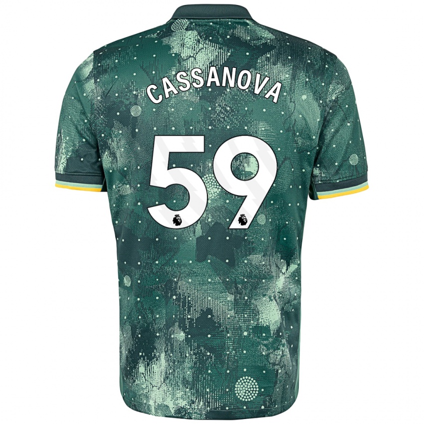 ילדים Dante Cassanova #59 ירוק מנטה ג'רזי קיט שלישי 2024/25 חולצה קצרה