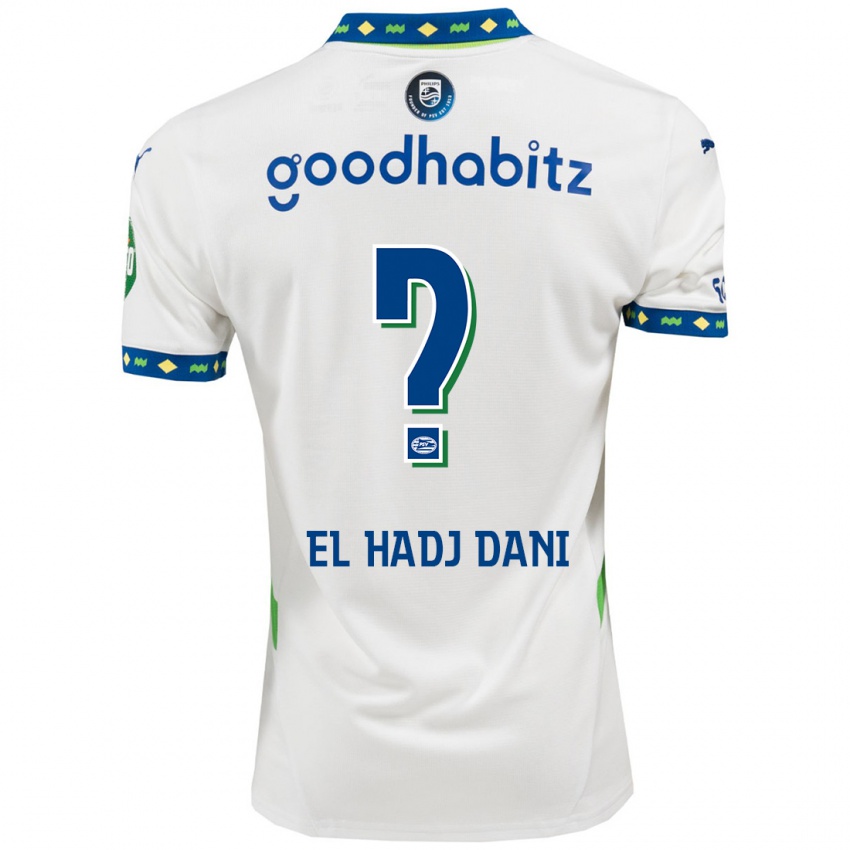 ילדים Soudais El Hadj Dani #0 לבן כחול כהה ג'רזי קיט שלישי 2024/25 חולצה קצרה