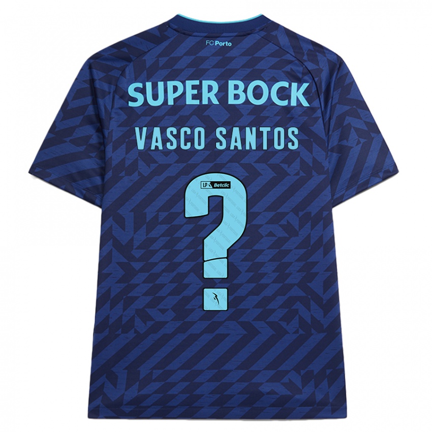 ילדים Vasco Santos #0 כָּחוֹל כֵּהֶה ג'רזי קיט שלישי 2024/25 חולצה קצרה