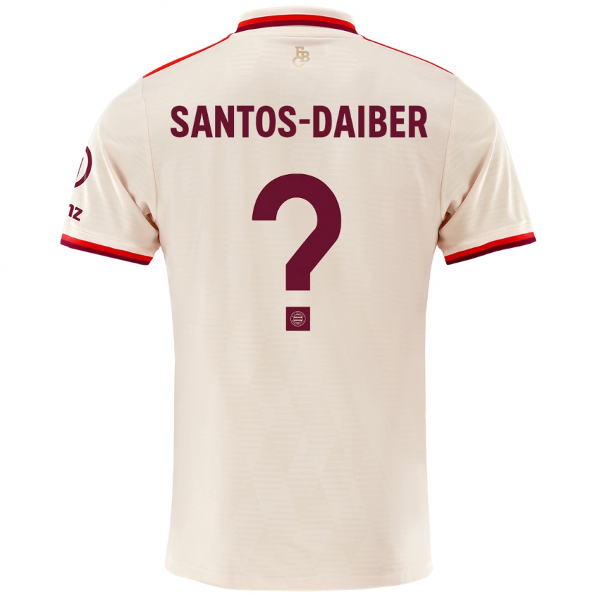 ילדים David Santos-Daiber #0 פִּשׁתָן ג'רזי קיט שלישי 2024/25 חולצה קצרה