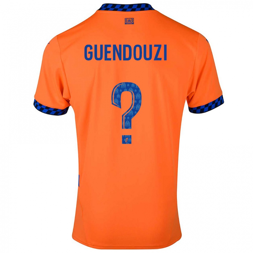 ילדים Milan Guendouzi Olie #0 כתום כחול כהה ג'רזי קיט שלישי 2024/25 חולצה קצרה