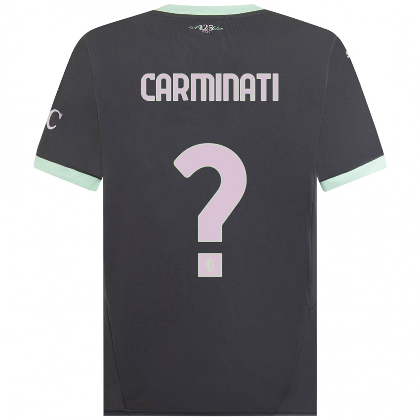 ילדים Diego Carminati #0 אָפוֹר ג'רזי קיט שלישי 2024/25 חולצה קצרה