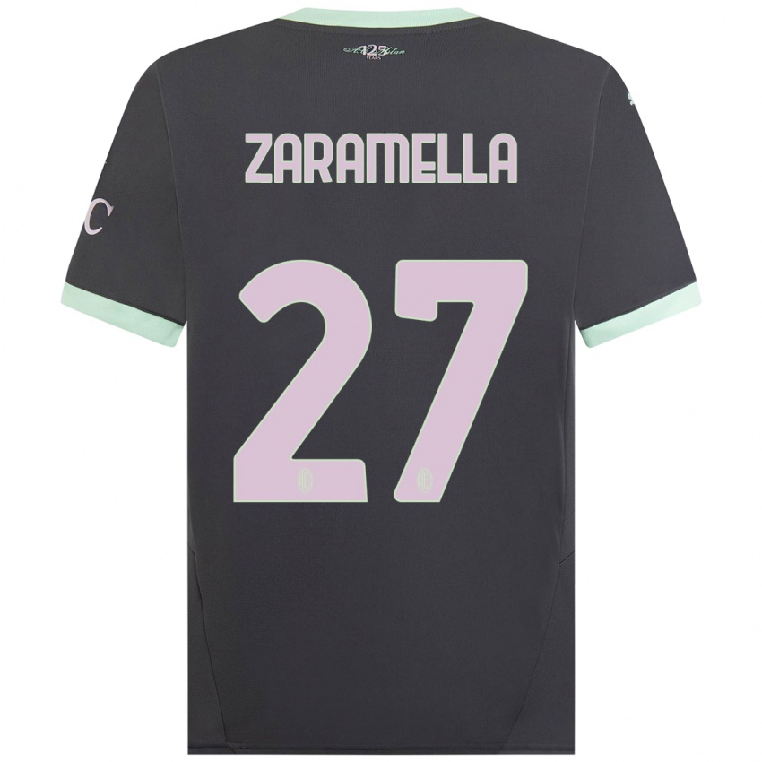 ילדים Mattia Zaramella #27 אָפוֹר ג'רזי קיט שלישי 2024/25 חולצה קצרה