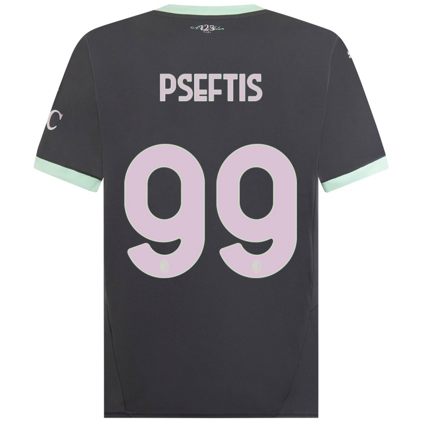 ילדים Fotios Pseftis #99 אָפוֹר ג'רזי קיט שלישי 2024/25 חולצה קצרה