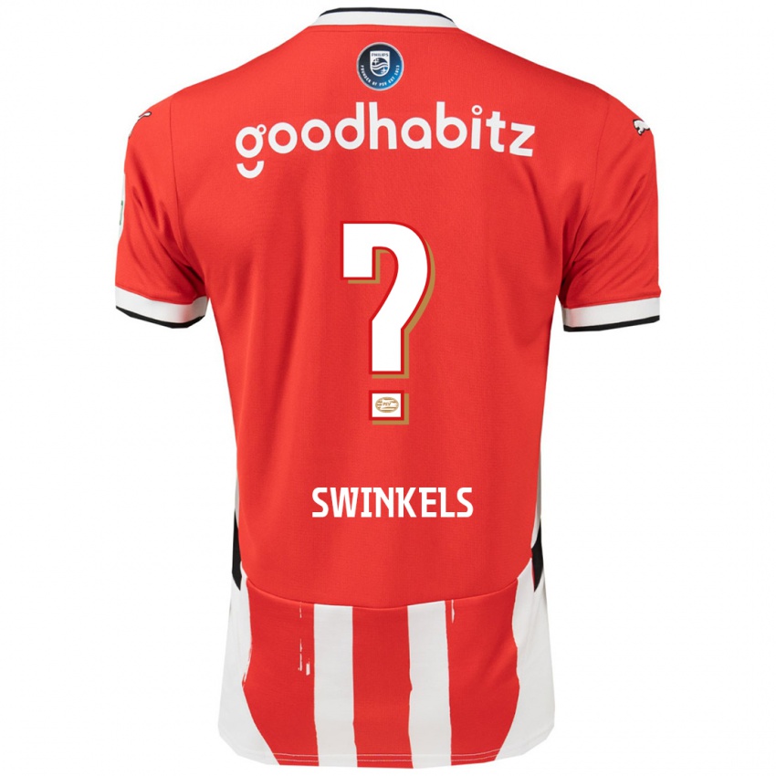 גברים Michal Swinkels #0 אדום לבן ג'רזי ביתית 2024/25 חולצה קצרה