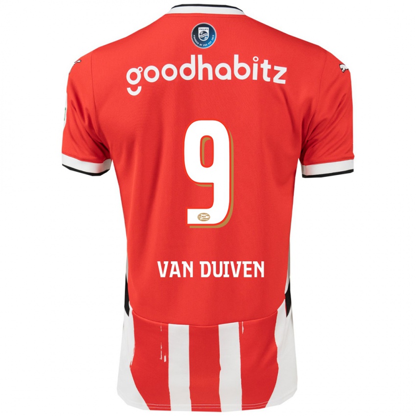 גברים Jason Van Duiven #9 אדום לבן ג'רזי ביתית 2024/25 חולצה קצרה