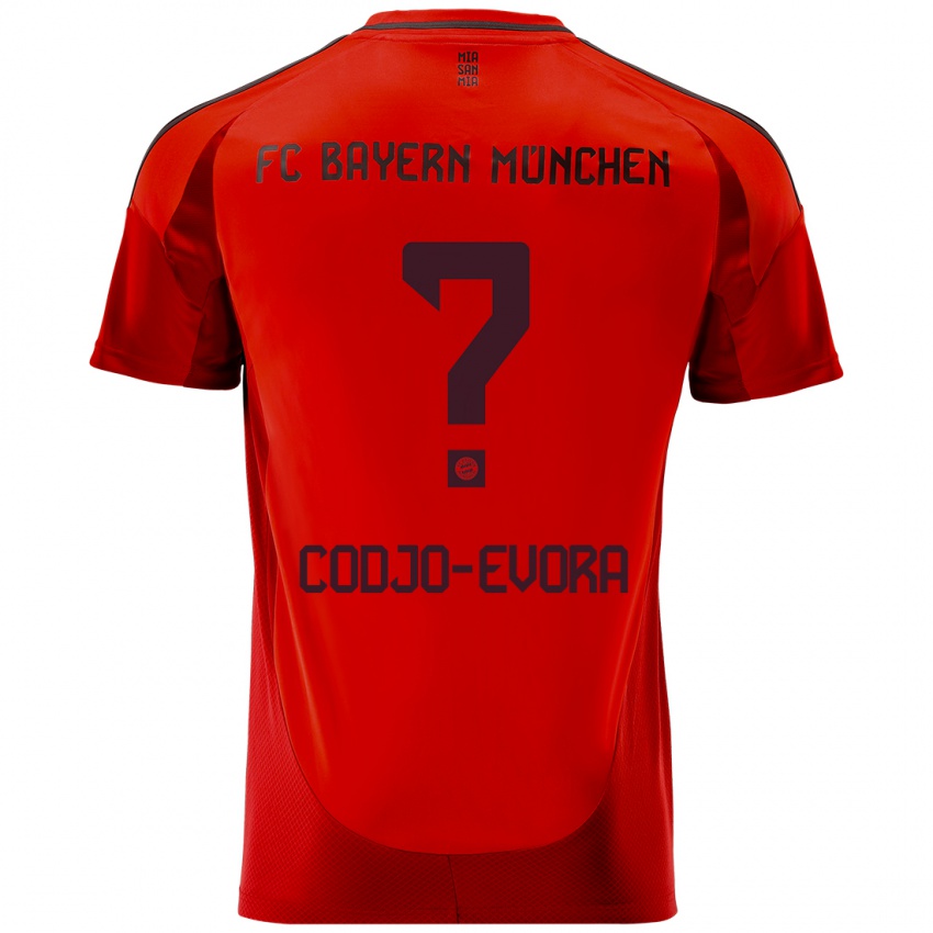 גברים Noah Codjo-Evora #0 אָדוֹם ג'רזי ביתית 2024/25 חולצה קצרה