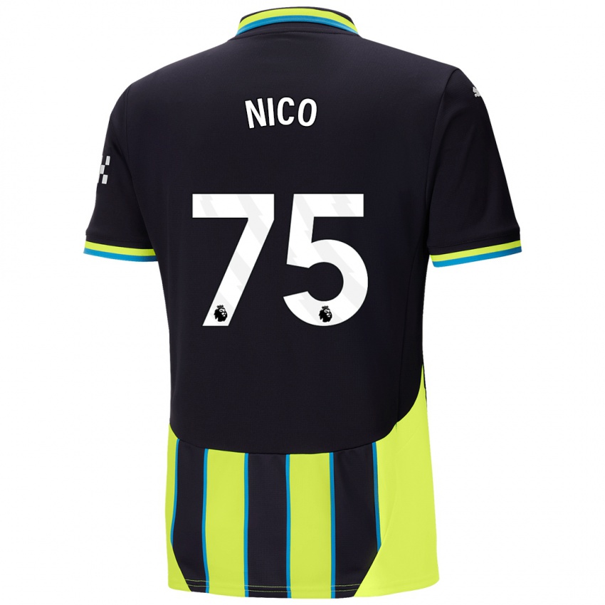 גברים Nico O'reilly #75 כחול צהוב הרחק ג'רזי 2024/25 חולצה קצרה