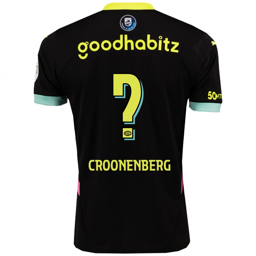 גברים Luca Croonenberg #0 שחור צהוב הרחק ג'רזי 2024/25 חולצה קצרה