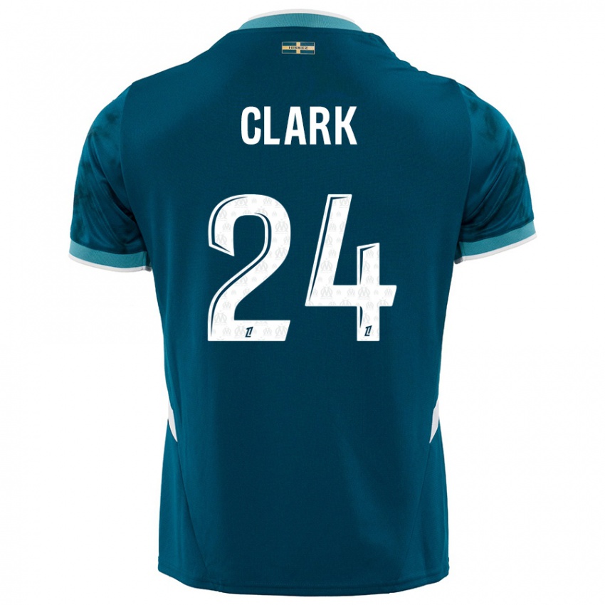 גברים Ashley Clark #24 כחול טורקיז הרחק ג'רזי 2024/25 חולצה קצרה