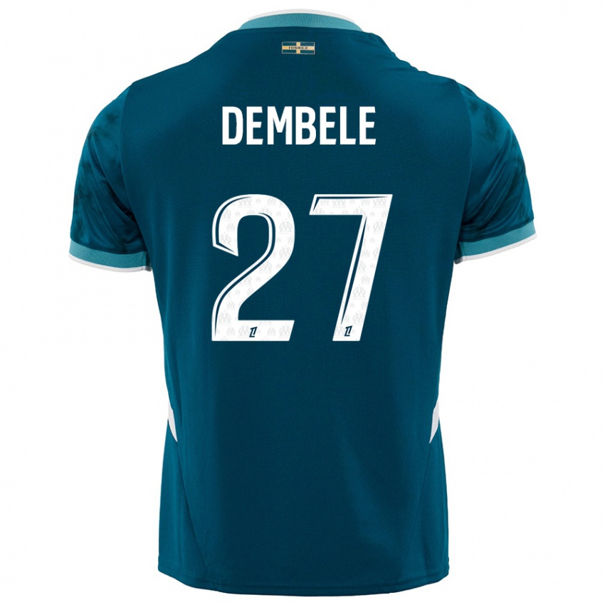 גברים Coumba Dembélé #27 כחול טורקיז הרחק ג'רזי 2024/25 חולצה קצרה