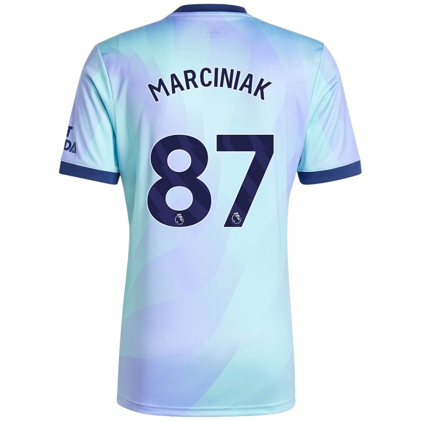 גברים Alex Marciniak #87 אקווה ג'רזי קיט שלישי 2024/25 חולצה קצרה