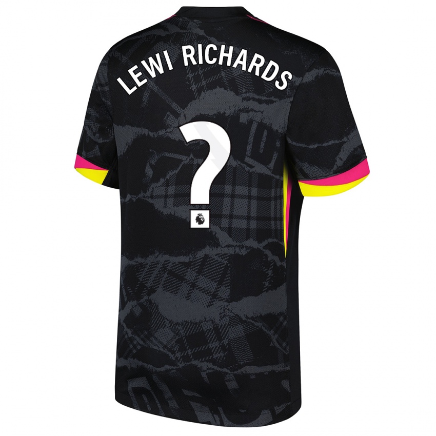 גברים Lewi Richards #0 שחור ורוד ג'רזי קיט שלישי 2024/25 חולצה קצרה