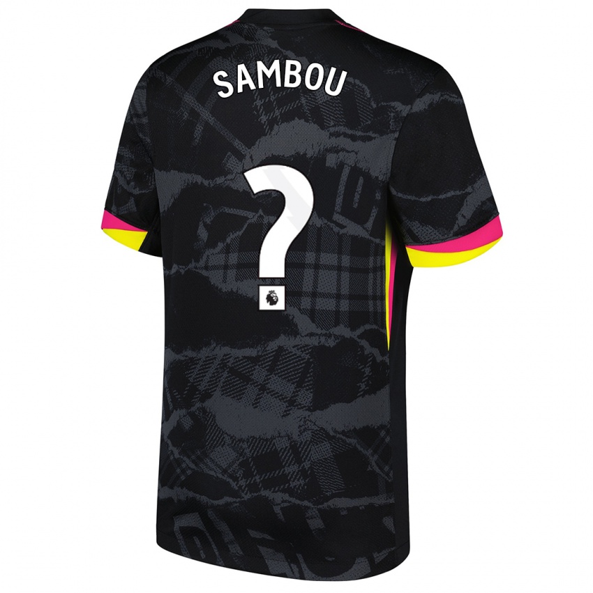 גברים Gabriel Sambou #0 שחור ורוד ג'רזי קיט שלישי 2024/25 חולצה קצרה