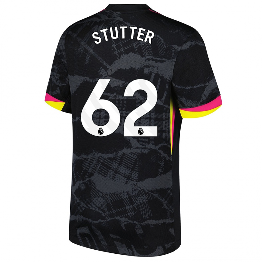 גברים Ronnie Stutter #62 שחור ורוד ג'רזי קיט שלישי 2024/25 חולצה קצרה