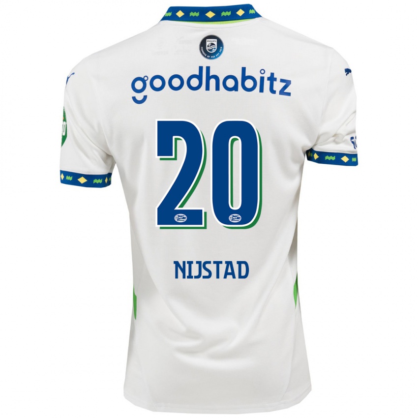 גברים Nina Nijstad #20 לבן כחול כהה ג'רזי קיט שלישי 2024/25 חולצה קצרה