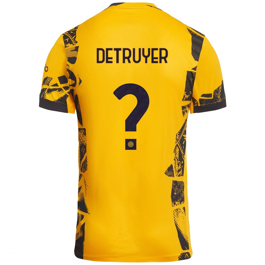 גברים Marie Detruyer #0 זהב שחור ג'רזי קיט שלישי 2024/25 חולצה קצרה