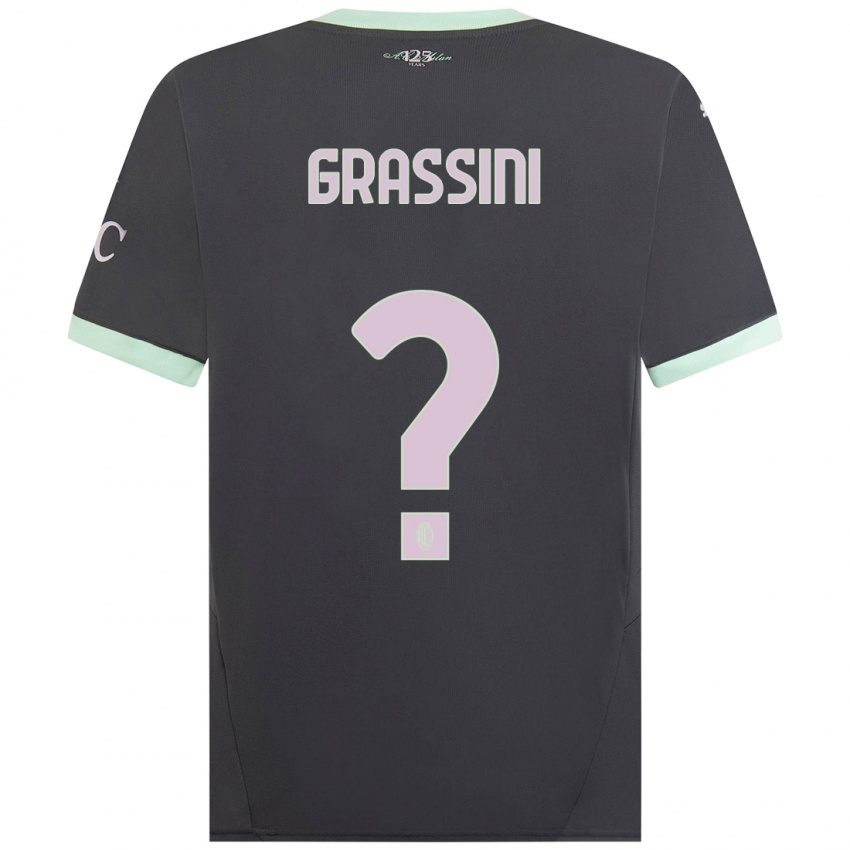 גברים Riccardo Grassini #0 אָפוֹר ג'רזי קיט שלישי 2024/25 חולצה קצרה