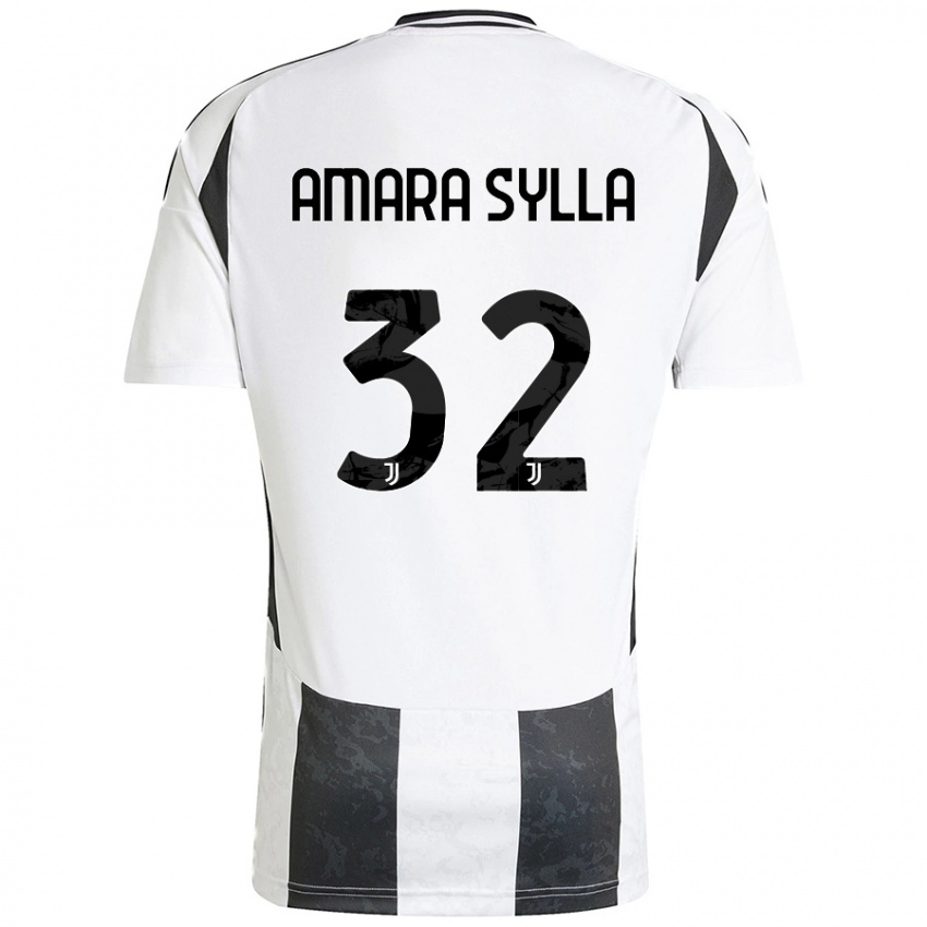 נשים Idris Amara Sylla #32 לבן שחור ג'רזי ביתית 2024/25 חולצה קצרה