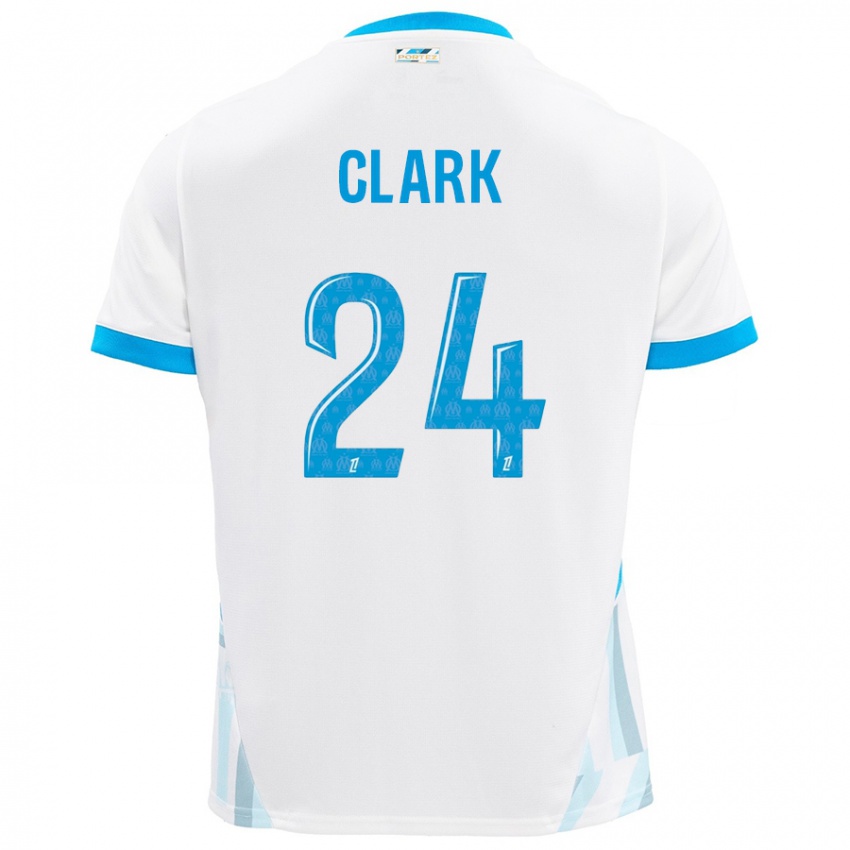 נשים Ashley Clark #24 שמים כחולים לבנים ג'רזי ביתית 2024/25 חולצה קצרה