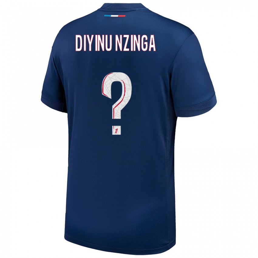 נשים Vainqueur Diyinu Nzinga #0 כחול נייבי לבן ג'רזי ביתית 2024/25 חולצה קצרה