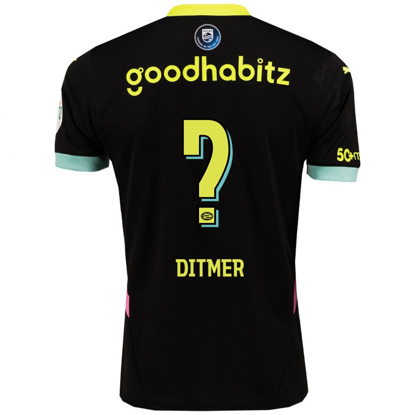 נשים Sébas Ditmer #0 שחור צהוב הרחק ג'רזי 2024/25 חולצה קצרה