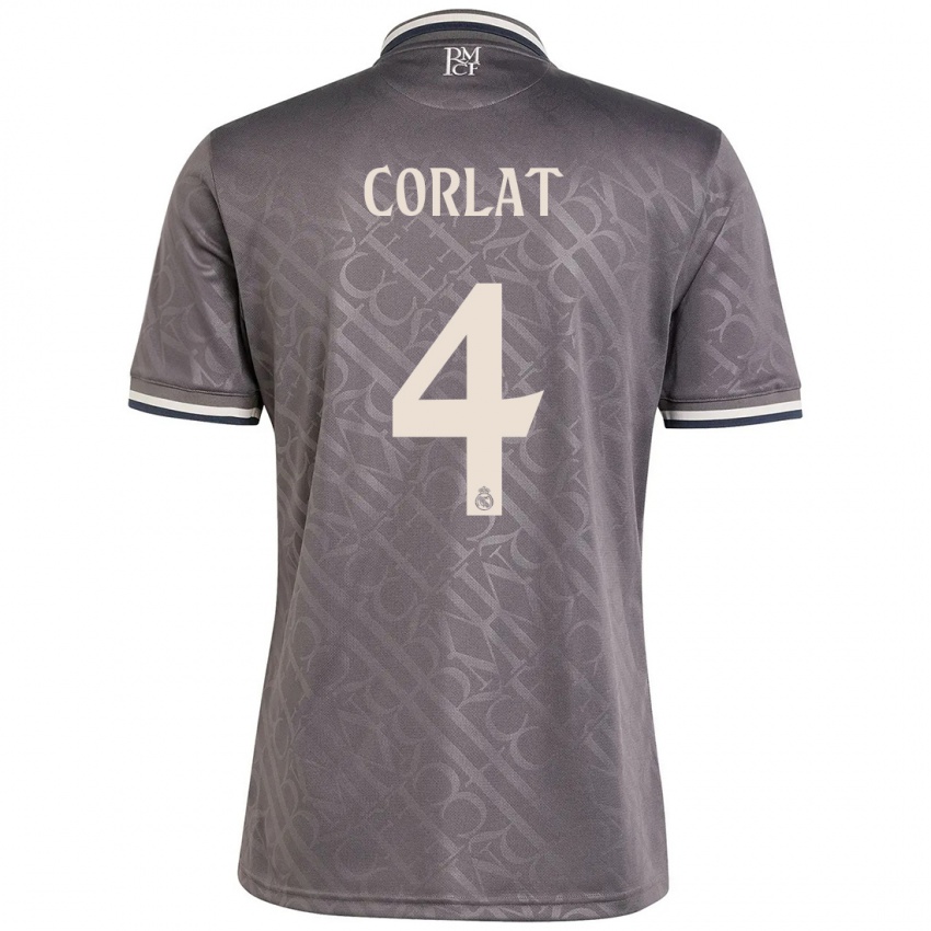 נשים Edu Corlat #4 פֶּחָם ג'רזי קיט שלישי 2024/25 חולצה קצרה