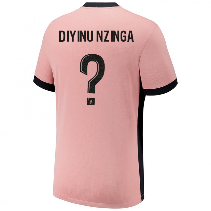 נשים Vainqueur Diyinu Nzinga #0 ורוד חלודה ג'רזי קיט שלישי 2024/25 חולצה קצרה