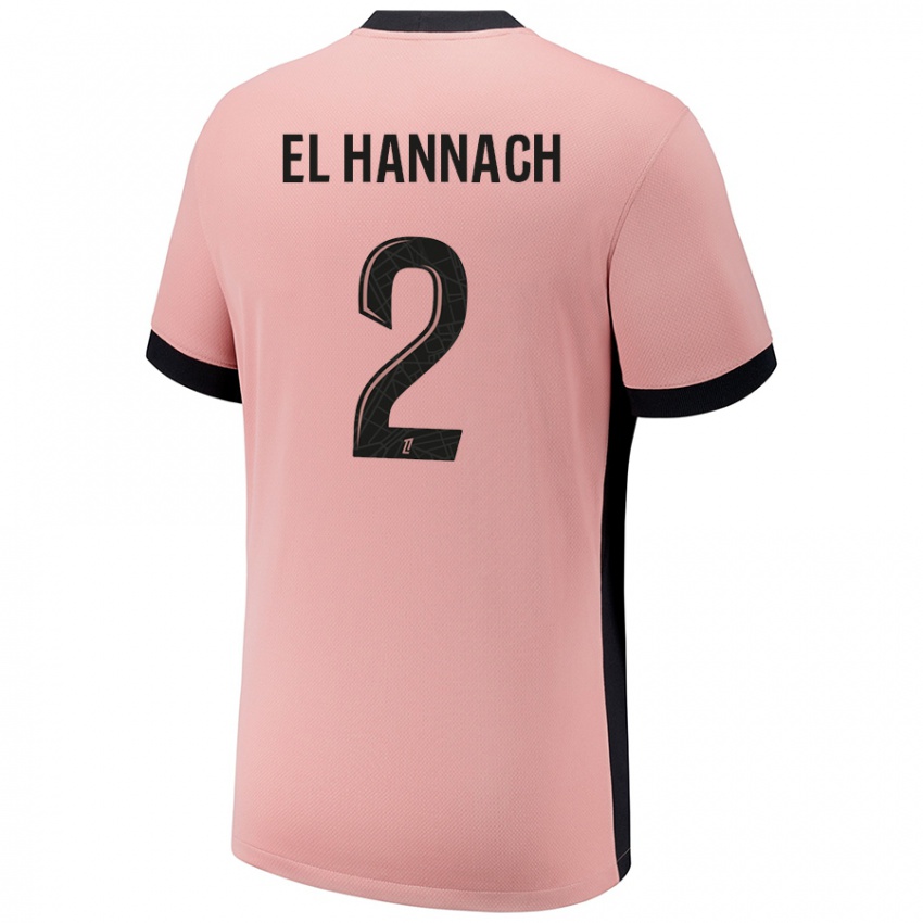 נשים Naoufel El Hannach #2 ורוד חלודה ג'רזי קיט שלישי 2024/25 חולצה קצרה