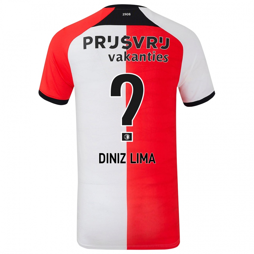 ילדים Lucas Diniz Lima #0 אדום לבן ג'רזי ביתית 2024/25 חולצה קצרה