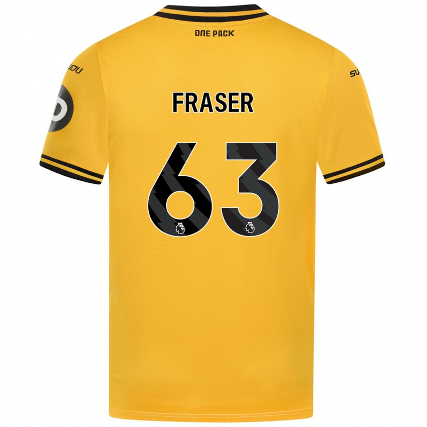 ילדים Nathan Fraser #63 צָהוֹב ג'רזי ביתית 2024/25 חולצה קצרה