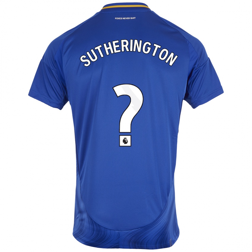 ילדים Harry Sutherington #0 כחול לבן ג'רזי ביתית 2024/25 חולצה קצרה