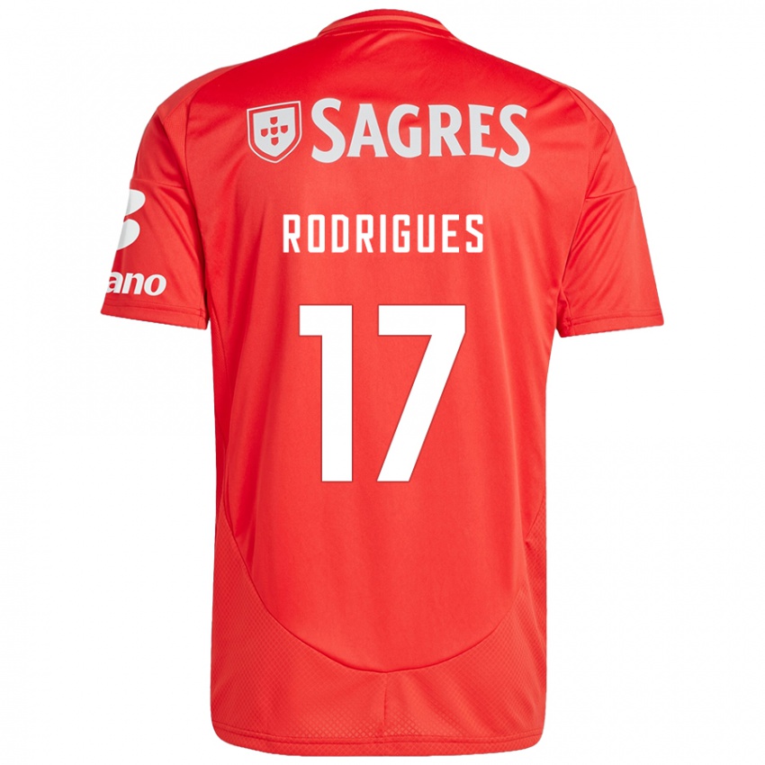 ילדים Tiago Rodrigues #17 אדום לבן ג'רזי ביתית 2024/25 חולצה קצרה