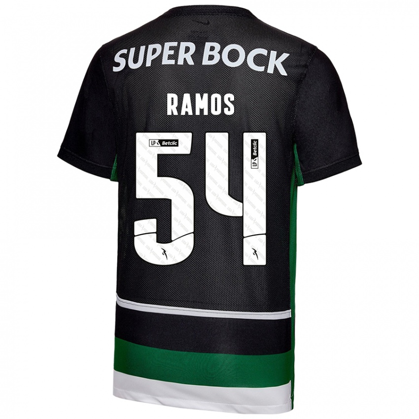 ילדים Bruno Ramos #54 שחור לבן ירוק ג'רזי ביתית 2024/25 חולצה קצרה