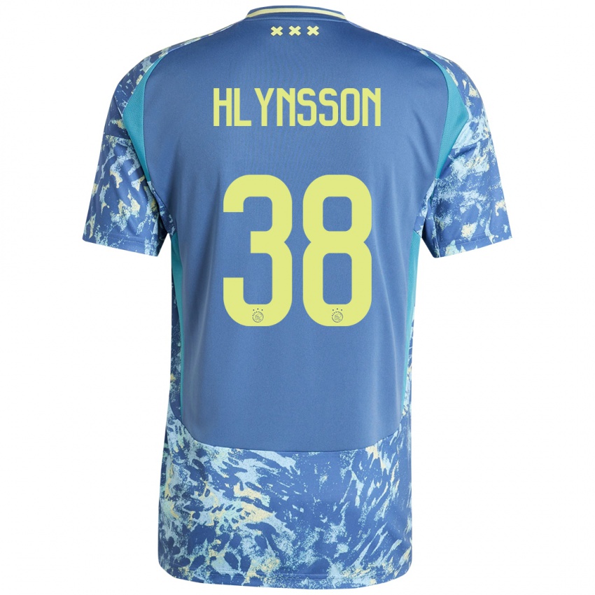 ילדים Kristian Hlynsson #38 אפור כחול צהוב הרחק ג'רזי 2024/25 חולצה קצרה