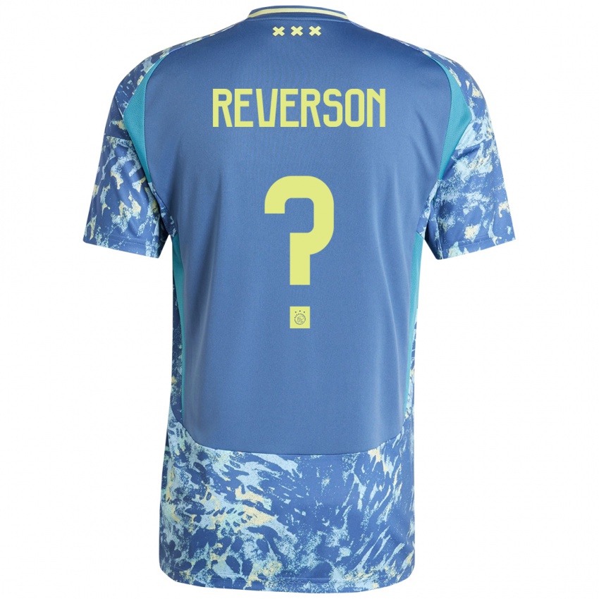 ילדים Paul Reverson #0 אפור כחול צהוב הרחק ג'רזי 2024/25 חולצה קצרה