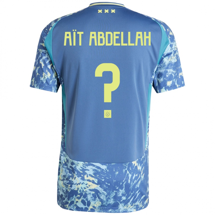 ילדים Waleed Aït Abdellah #0 אפור כחול צהוב הרחק ג'רזי 2024/25 חולצה קצרה